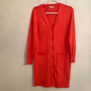 Cielo Long Length Lightweight Cardigan Buttons Closure Cardigan Sweater Size M